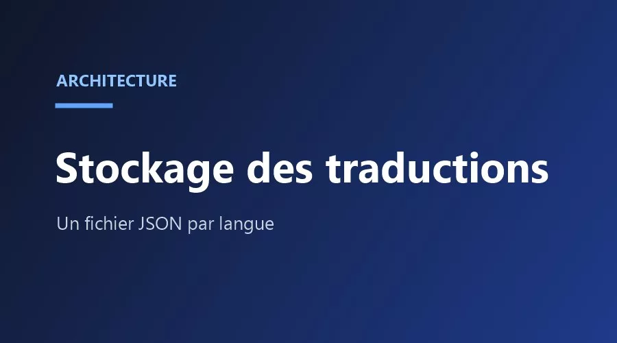 Architecture de stockage des traductions multilingues en fichiers JSON