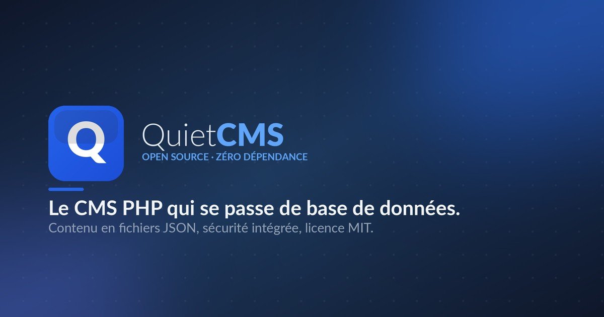 Logo QuietCMS — le CMS PHP open source qui se passe de base de données