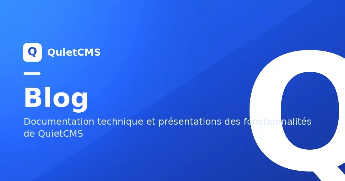 Blog du CMS léger sans BDD & codé en PHP → QuietCMS